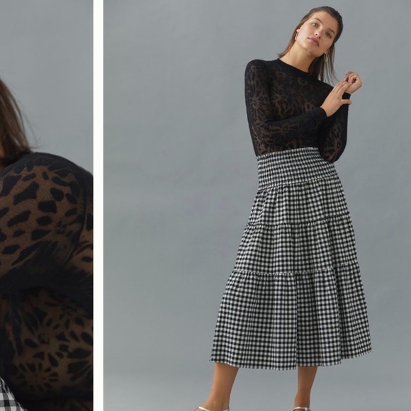 Anthropologie NWT Current Air Burnout Lace Top Size S. - Picture 5 of 8